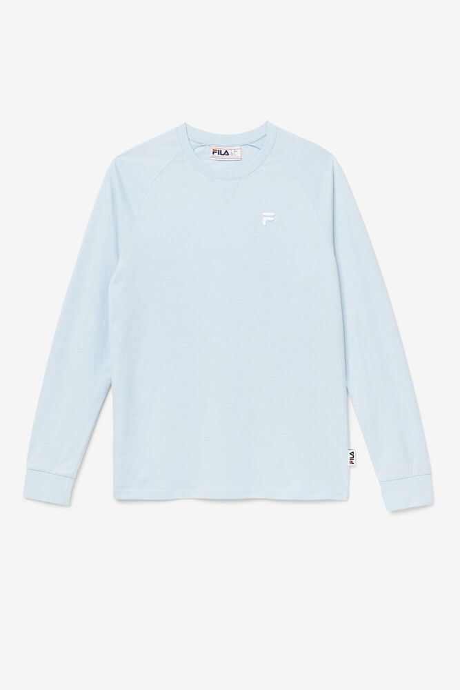 Fila T-Shirt Mens Blue - Flynn Long Sleeve - Philippines 7835246-FW